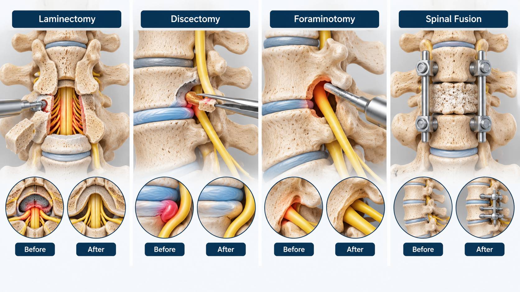 SpineArt surgery process for Lumbar Spinal Decompression Surgery